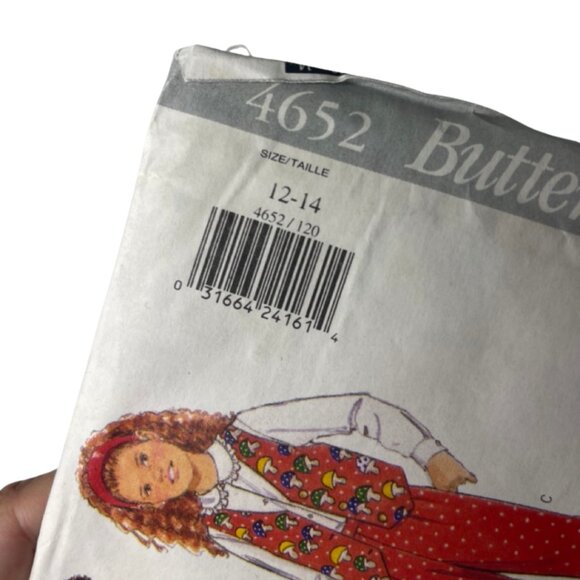 BUTTERICK | Vintage 1996 Kid's Vest Pants Skirt Pattern #4652 | Sizes 12-14 - Picture 2 of 6
